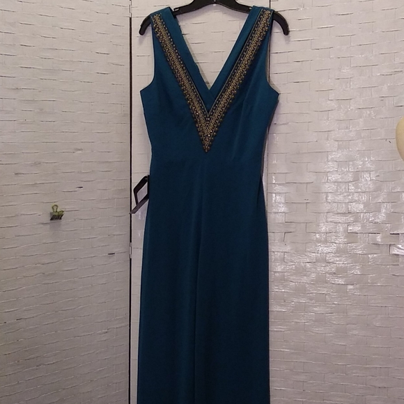 bebe Teal Wide Leg Jumpsuit - Picture 10 of 11